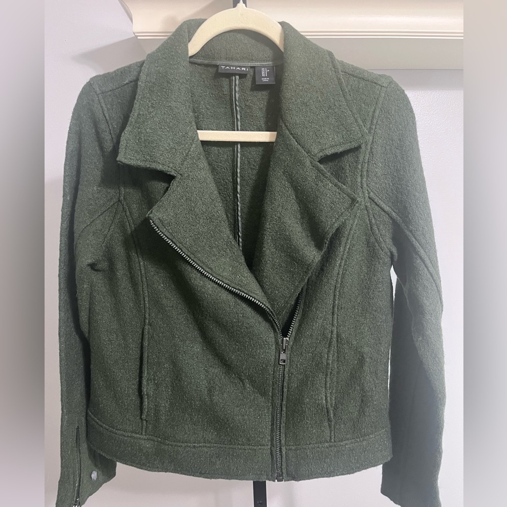 Tahari Women's Olive Utility Jacket small women’s coat jacket #643